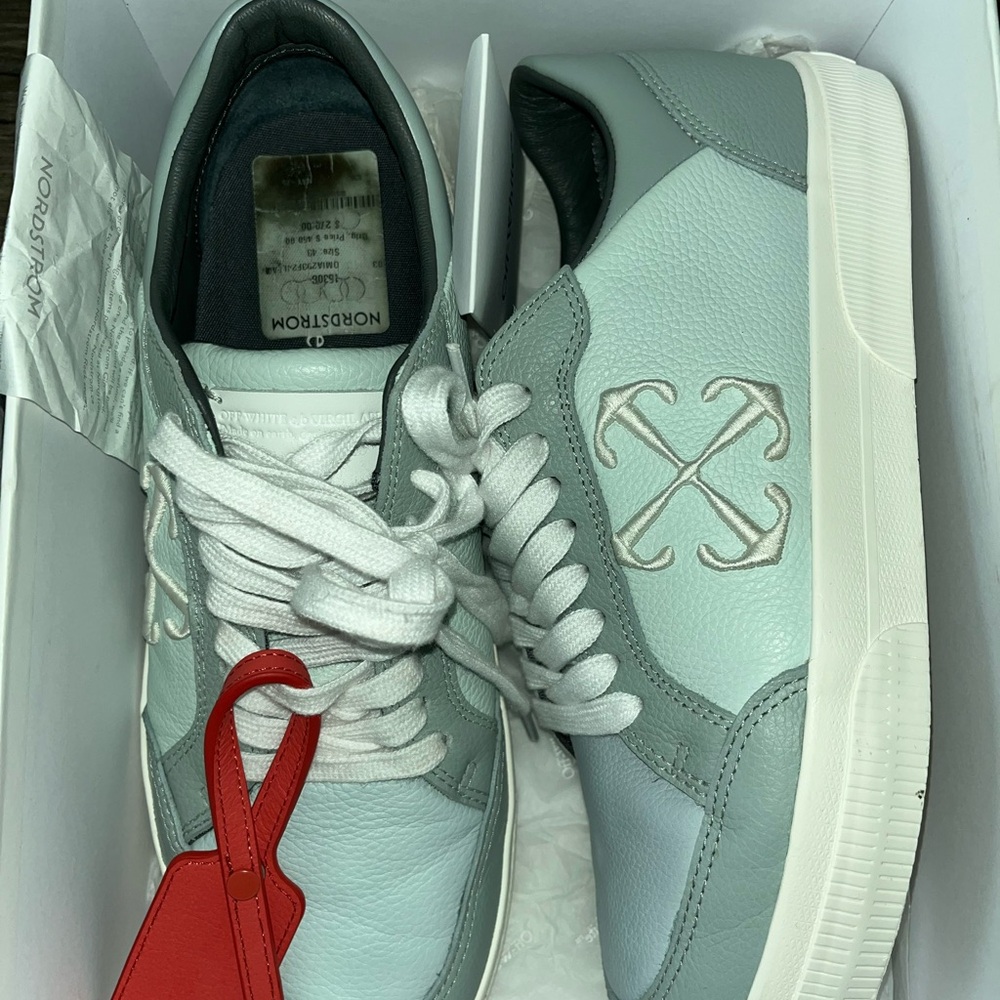 Off-White Sky Blue Leather Sneakers - Picture 5 of 5